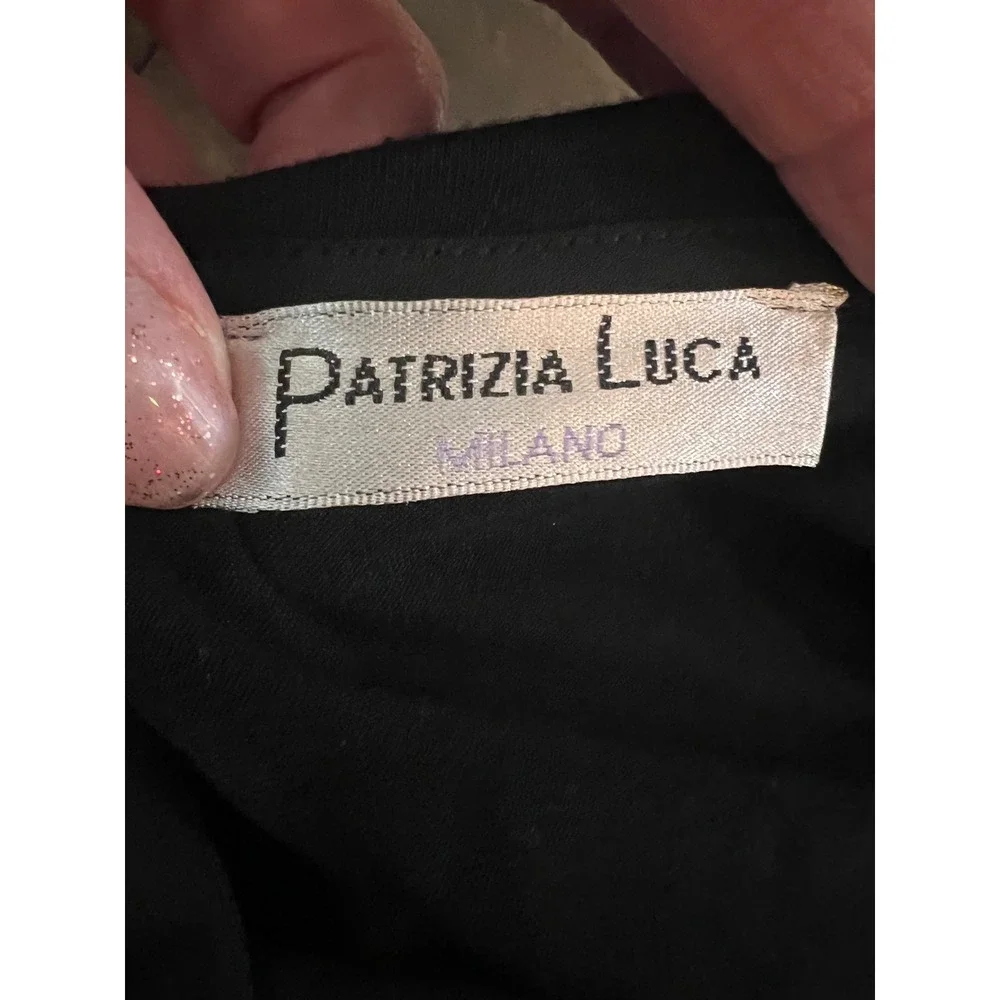 Patrizia Luca Milano Black Laser Cut Grid Sleeveless Top Small YT6804905
